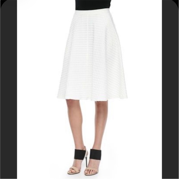 Theory White Textured A-Line Skirt - Picture 4 of 9